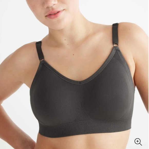 KNIX Seamless Good to Go Bra, Padded in Pink Ginger, knit fabric, v-neck size XS - Picture 4 of 5
